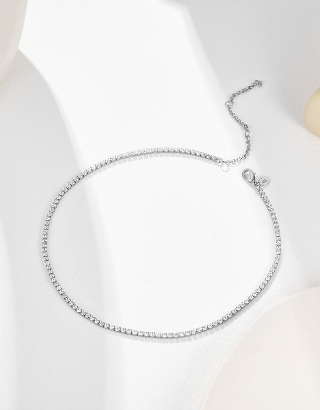 Mestige - Faye Tennis Choker - Silver Plated