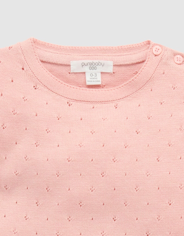 Purebaby - Scalloped Knit Set -Kids-Babies