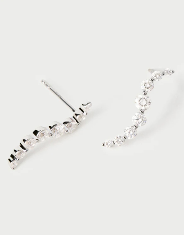 PDPAOLA - Diamonds and White Gold Venus Stud Earrings