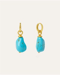 Ottoman Hands - Ava Turquoise Drop Huggie Earrings