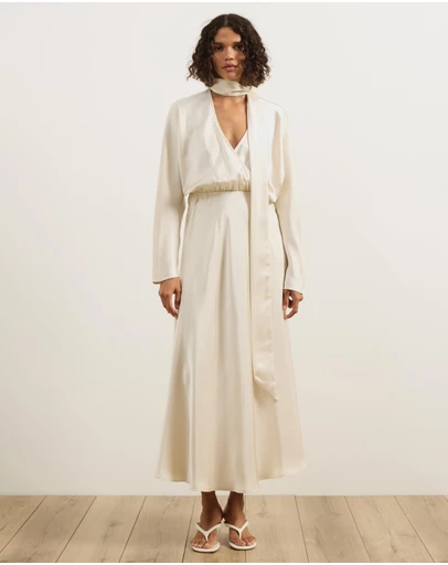 Atmos&Here - Priya Scarf Satin Midi Dress