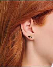 THOMAS SABO - Crystal Ear Studs with Onyx Gold