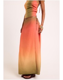 Subtitled - Earth Ombre Wrap Midi Skirt