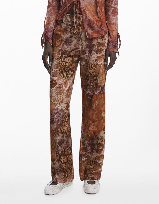 Desigual - Paisley corduroy pants