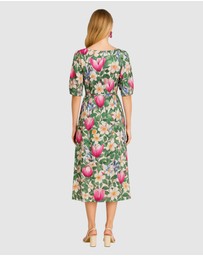 Honey and Beau - Puff Sleeve Midi Dress
