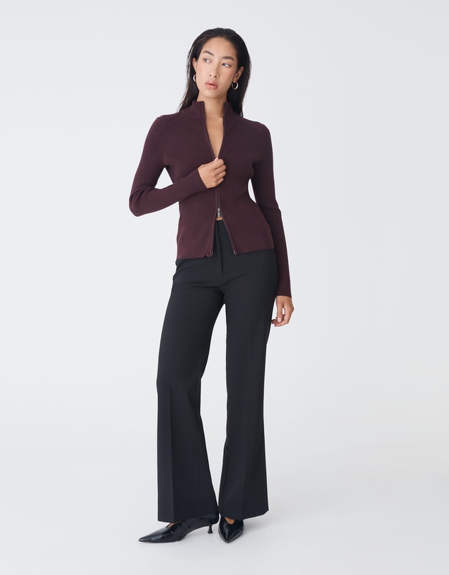 Forcast - Blake Ribbed Zip Cardigan