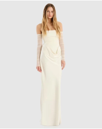 ROTATE - Ruched Maxi Dress
