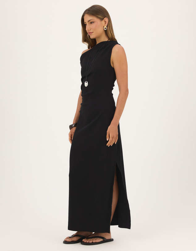Atmos&Here - Heidi Organic Cotton Rib Off Shoulder Midi Dress
