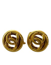 Pre-Loved by Azura Reborn - Pre-Loved CC Gold Plated Round Clip On Earrings