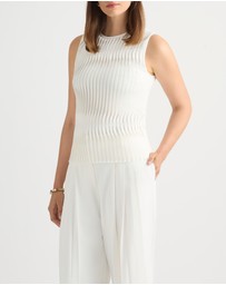 David Lawrence - Pip Pleat Front Knit Top