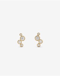 Michael Hill - 0.15 Carat TW Round Brilliant Graduated Diamond Bezel Set Stud Earrings in 10kt Yellow Gold