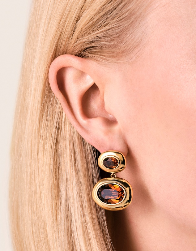 Rosefield - Mocha Crystal Gold-Tone Long Earrings