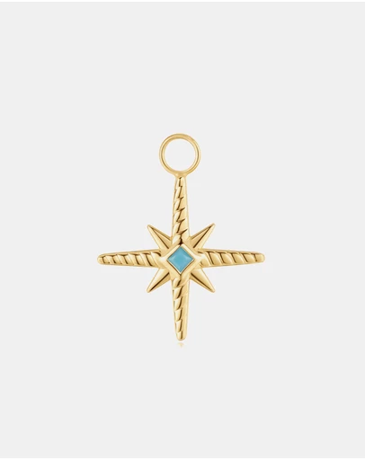 Ania Haie - Gold Turquoise and Cubic Ziconia Star Earring Charm
