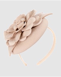 Max Alexander - Felt Beige Winter Pillbox Fascinator