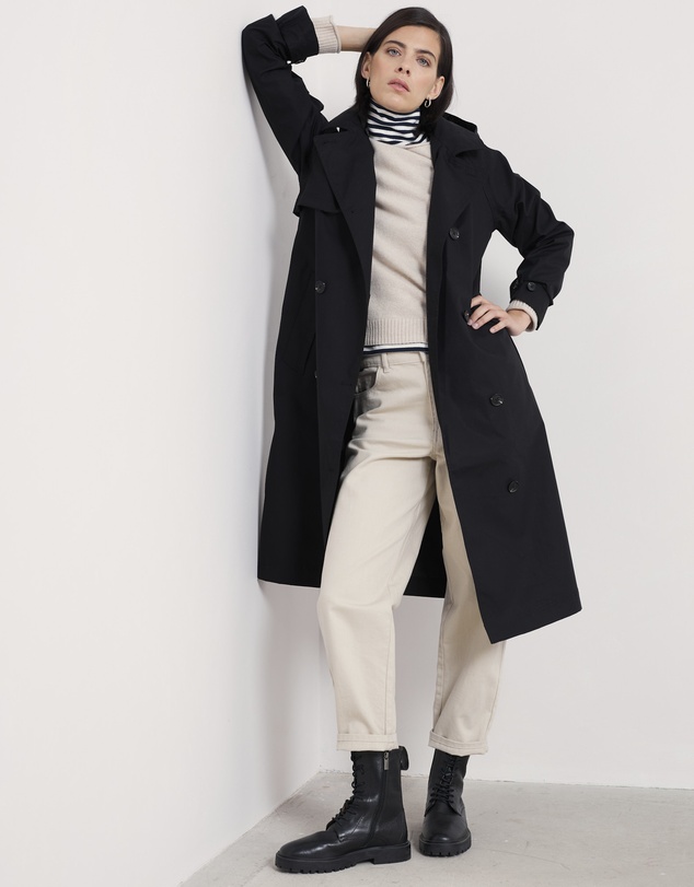 Seasalt - Seasalt Cornwall Black Penweathers Trench Coat