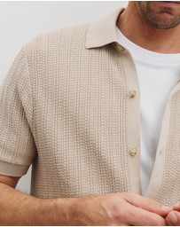 Country Road - Cotton Short Sleeve Textured Knit Shirt