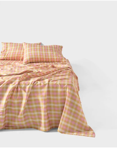 Linen House - Sunrise Check Sheet Set