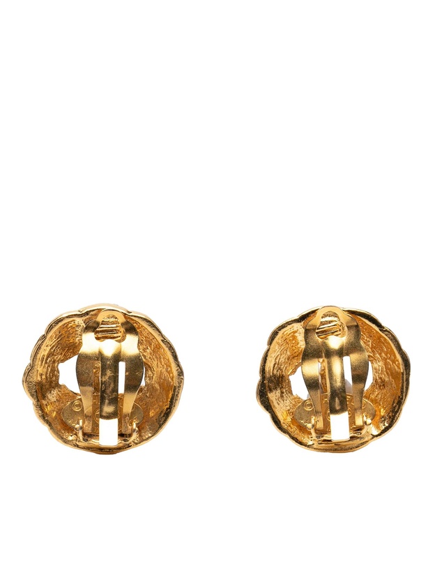 Pre-Loved by Azura Reborn - Pre-Loved Gold Plated CC Round Clip On Earrings