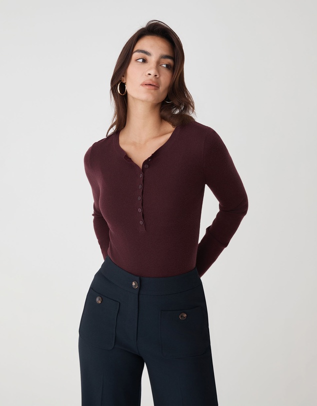 Forcast - Henley Button Up Knit
