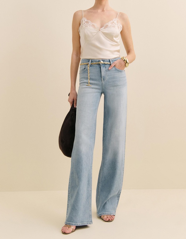 Reformation - Greta Super Stretch Low Rise Wide Leg Jeans