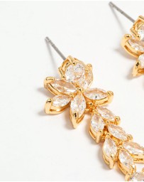 Lovisa - Gold Plated Cubic Zirconia Medium Flower Vine Drop Earrings