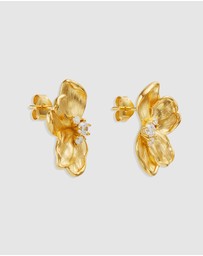 By Charlotte - Serene Lotus Statement Earrings