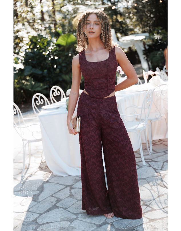 Petal & Pup - Ada Corset Top - Plum Burnout