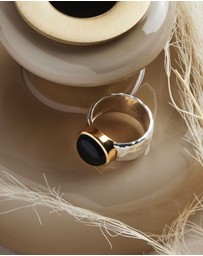 Najo - Chroma Two Tone Gold Black Onyx Ring