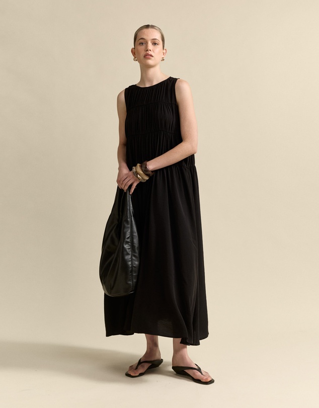 MVN - Rouched Maxi Shift Dress