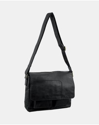 Pierre Cardin - Pierre Cardin Rustic Leather Computer/Messenger Bag