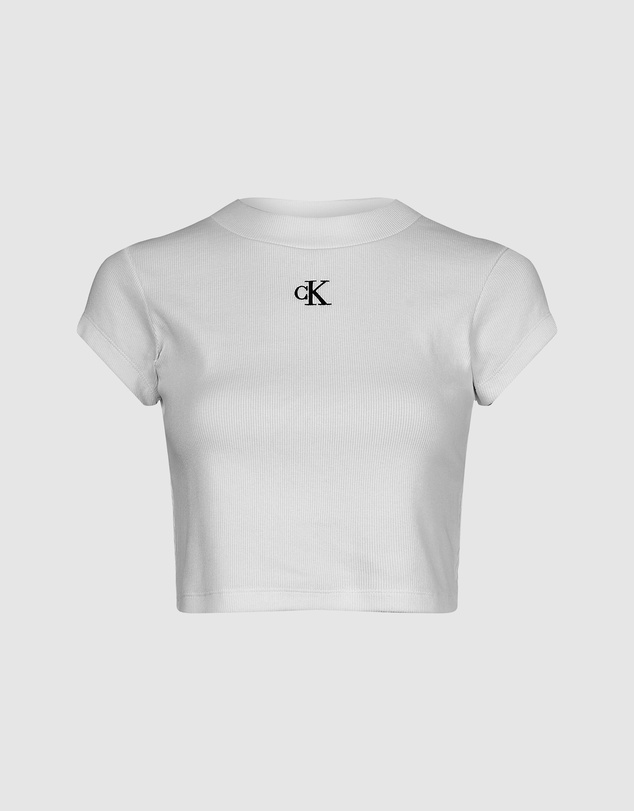 Calvin Klein Jeans - Slim Cropped Ribbed T-shirt