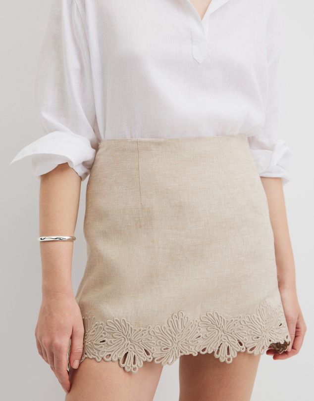 Country Road - Linen Scalloped Skirt