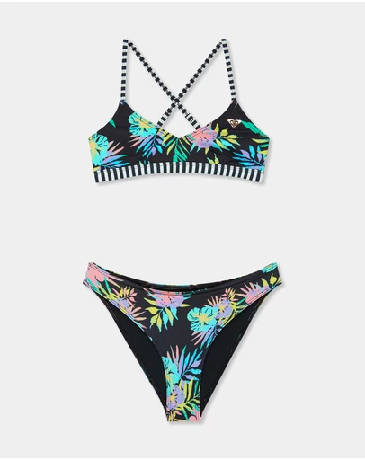 Roxy - Girls 4 to 16 Roxy Active Athletic Tri Set Two Piece