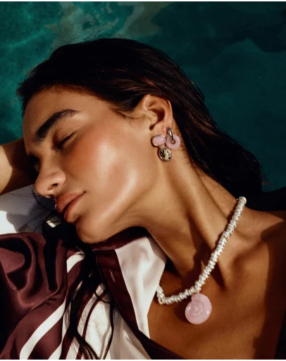 Luv Aj - The Rose Quartz Palma Studs