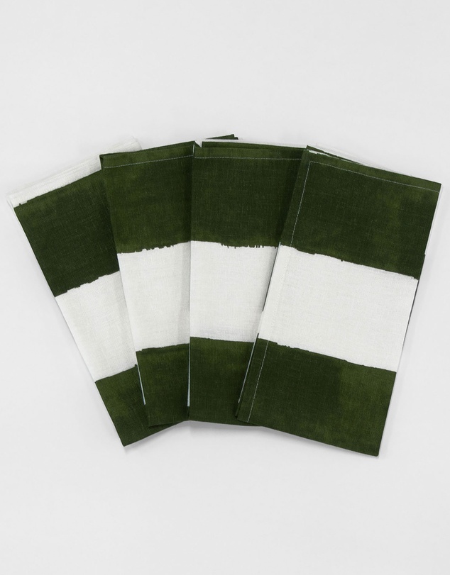 Aura Home - Riviera Stripe Cotton Linen Napkins - Set of 4