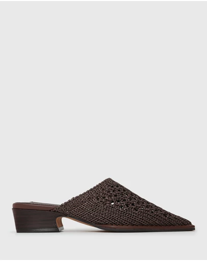 Betts - Dora Woven Low Heel Mule Shoes