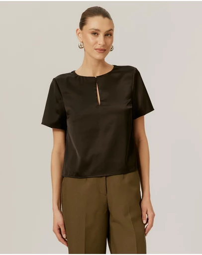 Tussah - SS Keyhole Top