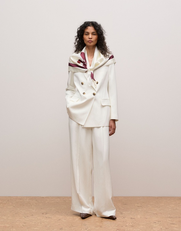 Trenery - Wren Floral Silk Scarf in White