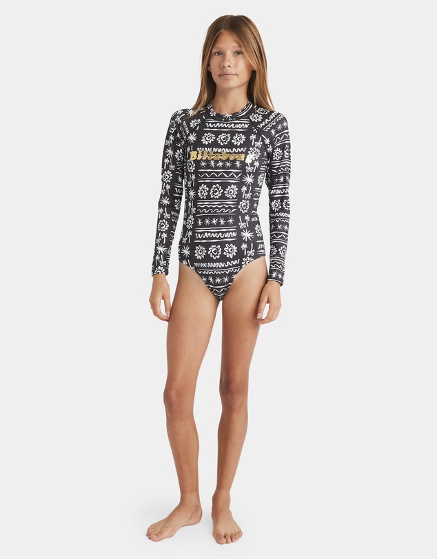 Billabong - Girls 8 to 16 Lost On You Long Sleeve Bodysuit Rash Vest