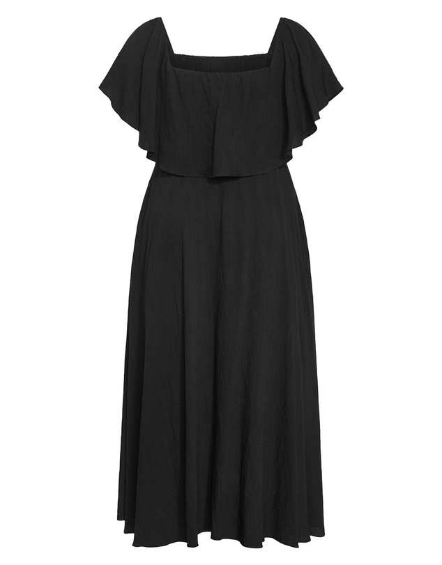 City Chic - Plus size Jacinta Off Shoulder Maxi Dress - black