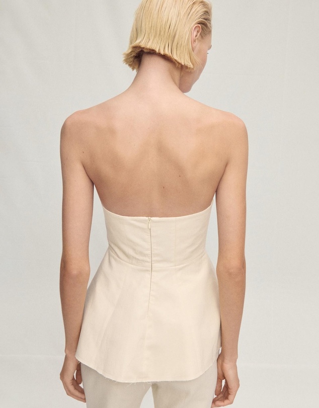 M.N.G - Dama Strapless Top With Ruffle