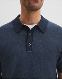 Country Road - Cotton Blend Silk Textured Knit Polo