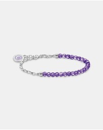THOMAS SABO - Silver Member Charm Bracelet with Violet Imitation Amethyst Beads