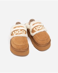 Ozwear Connection Uggs - Ugg Violet Shearling Platform Slipper (Elastic Logo) (Detachable Feature)
