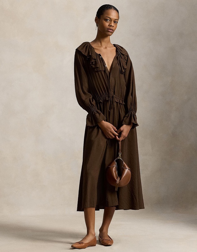 Polo Ralph Lauren - Ruffled Blouson Crepe Dress