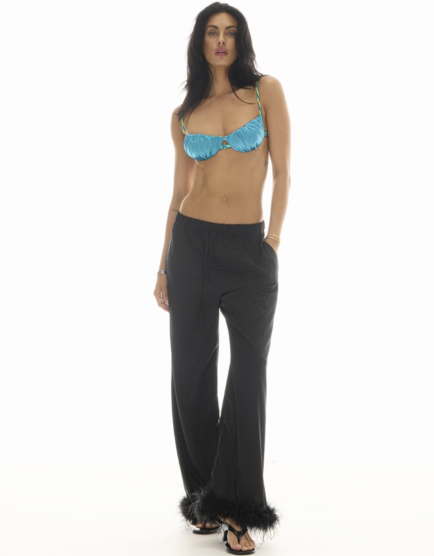 THE TALES - Frida Feather Trim Floral Pants