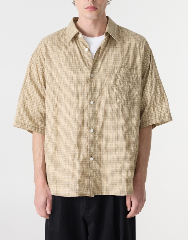 Bassike - Crinkle Check SS Shirt
