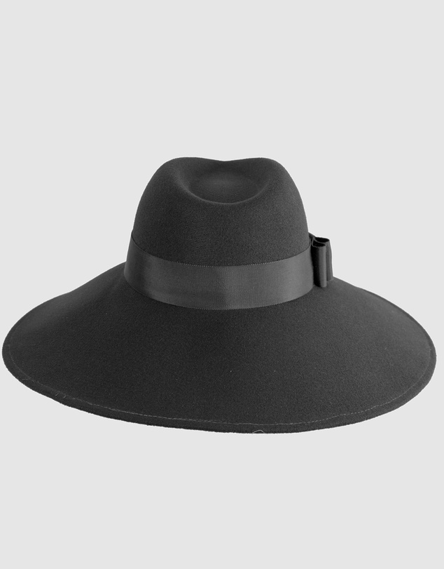 Max Alexander - Wide Brim Black Winter Hat