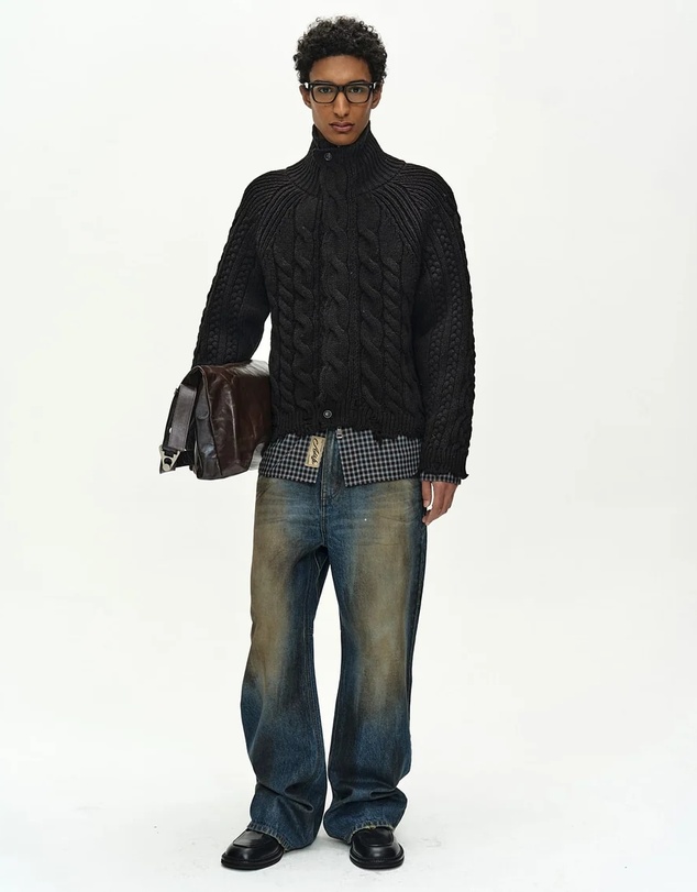 Andersson Bell - Coated Blue Wide-Leg Jeans