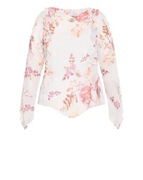 City Chic - Plus size Sweet Nothings Frill Top - dove